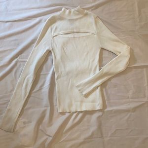 Forever 21 sweater material long sleeve cutout top